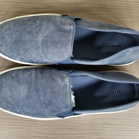 Vince Blair-12 Embossed Suede Slip-on Sneakers, Indigo, Womens Size 9 M / 39 - Picture 7 of 9